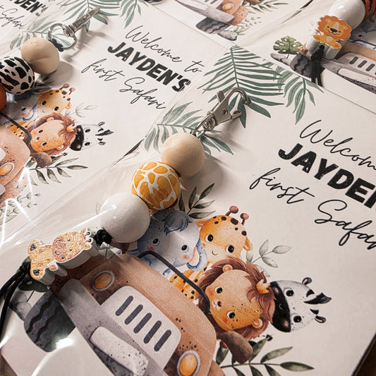 Safari Sleutelhanger Bedankjes (set van 6)