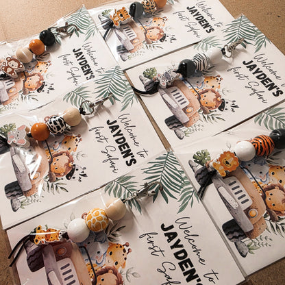 Safari Sleutelhanger Bedankjes (set van 6)
