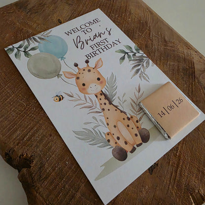Tafel Kaartjes met chocolade